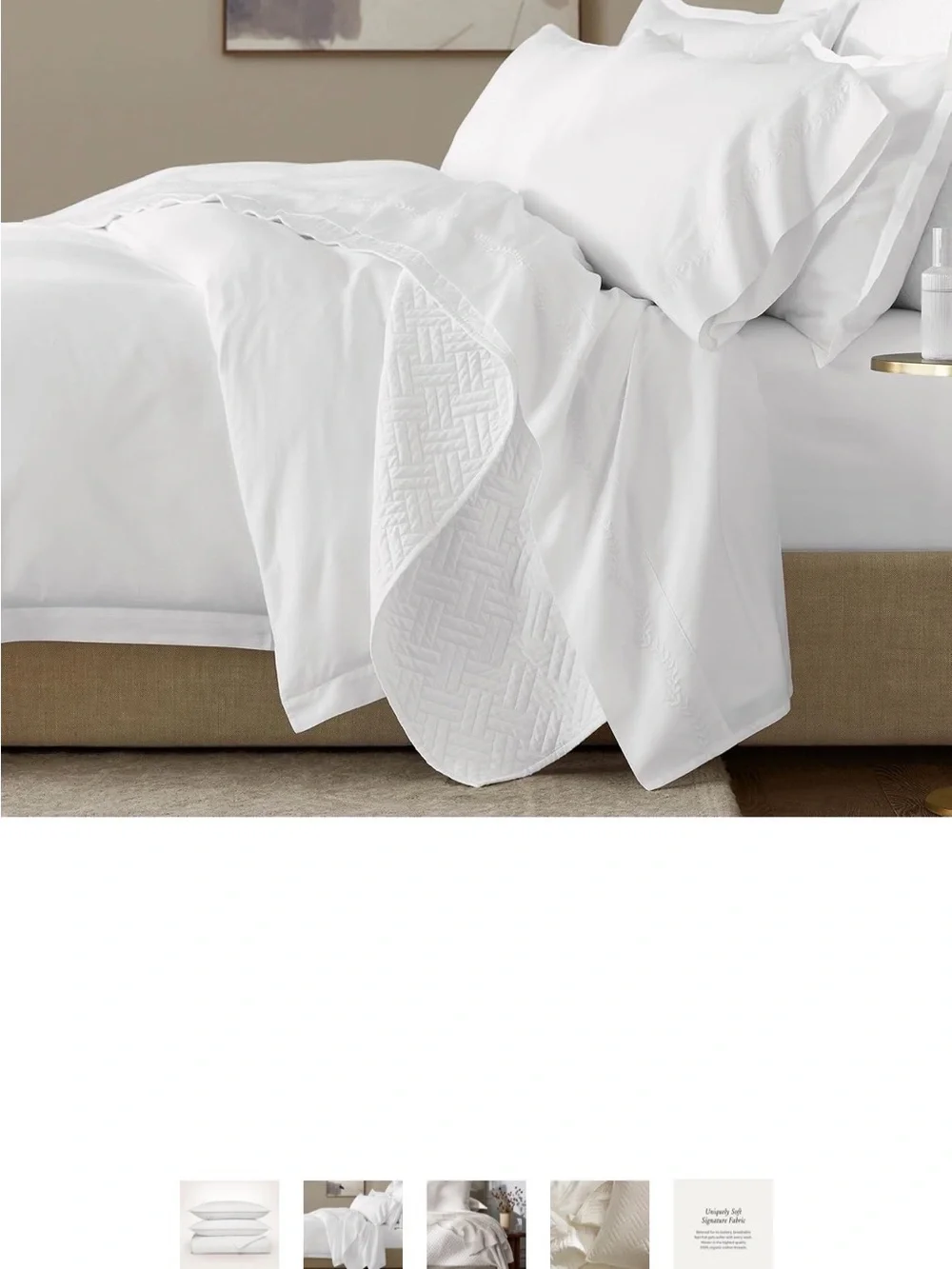 Boll & Branch King signature basketweave quilt set - white